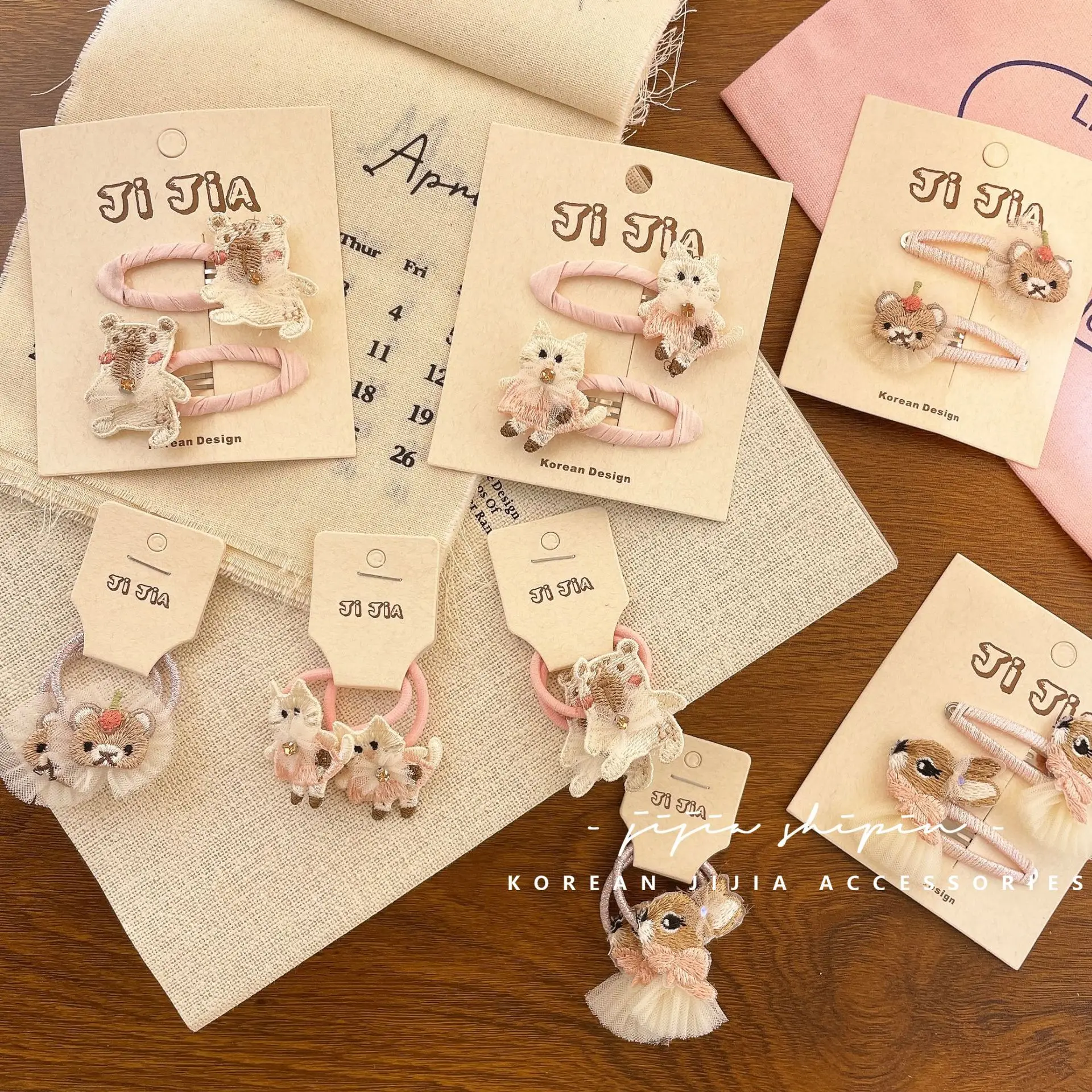 Hair Clips Hair Ties Baby Embroidered Bunny Patch High Stretch Hair Friendly Headwear Cute Daily School Party Travel Light