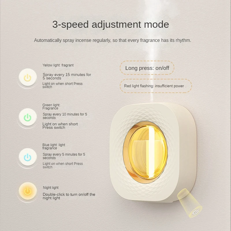 Difusor De Aroma De Parede, Desodorizar Máquina De Fragrância, Máquina De Pulverização Automática, Umidificador, Eletrodoméstico