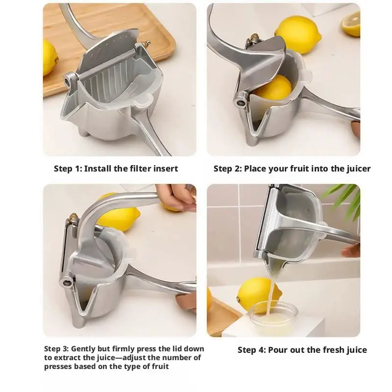 Fruit Juice Squeezer Heavy-Duty Metal Lemon Squeezer Easy Manual Citrus Press Juicer Ergonomic & Durable For Fresh Juice view 5