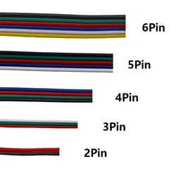 Kabel Led 22AWG 2Pin/3Pin/4Pin/5Pin/6pin do WS2812B WS2811 5050 2835 5730 Led Strip listwa 5m/10m/20m/50m/100m