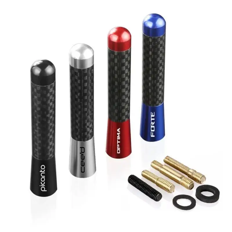 8cm Car Antenna Carbon Fiber Roof Radio Aerial Accessories For Kia Rio Picanto Ceed Forte Optima Sedona Cadenza K9 Telluride