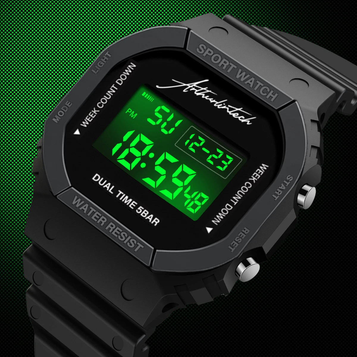 Long-lasting Electronic Watch, Multi-functional Men's Sports Watch, Water-resistant, Simple Design, Precise Timekeeping, with Ni