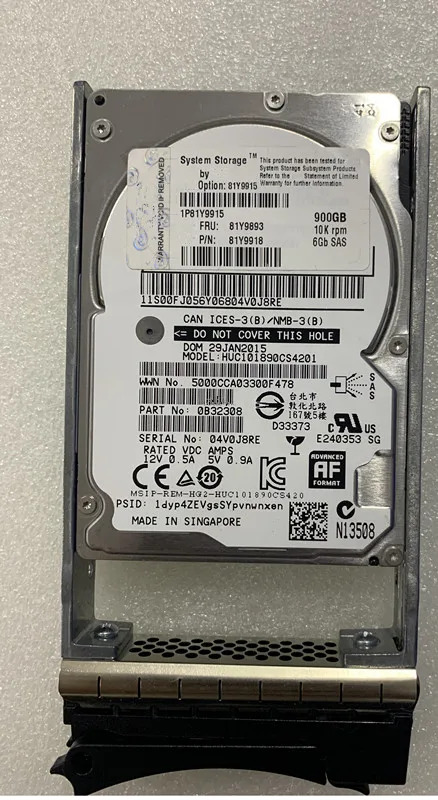 

81Y9893 81Y9915 81Y9918 900GB 10K 6GBPS 2.5' SAS HARD DRIVE HDD