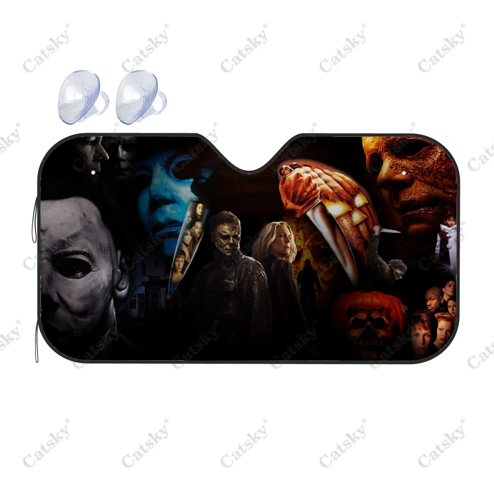 Michael Myers Car Windshield Cover Sun ShadeUniversal Folding Block UV Rays Sun Visor Protector for Auto Sedan Truck