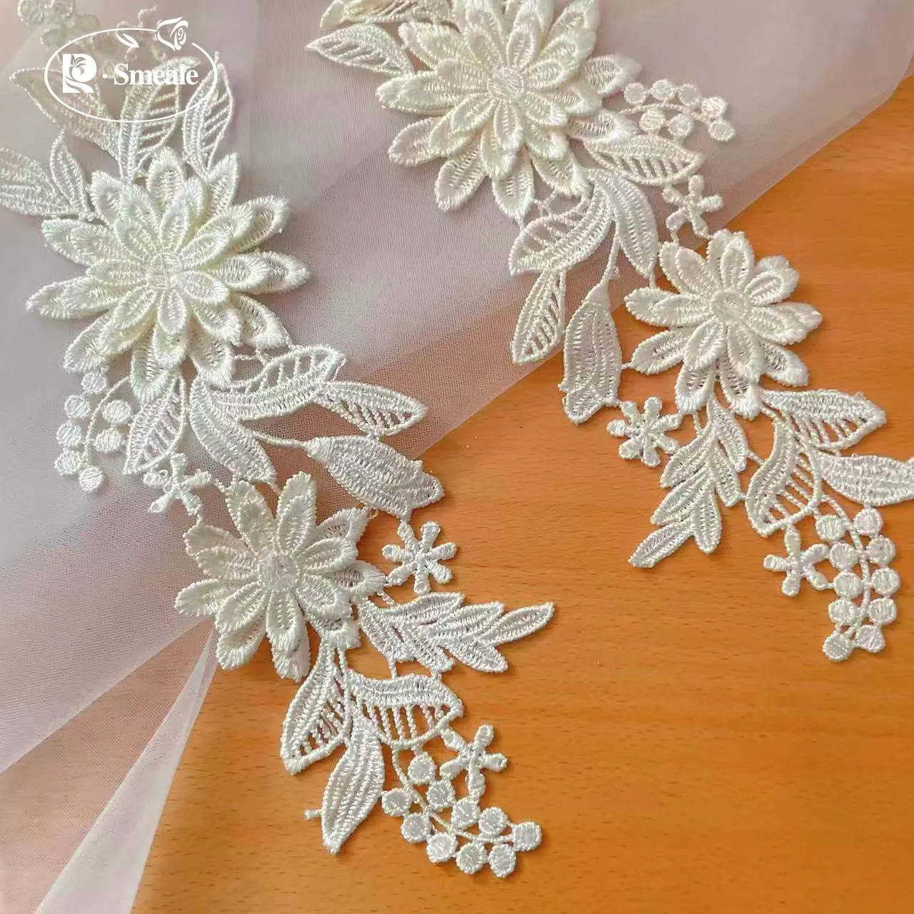 10 Stück/Lot Lösliche Exquisite Spitzenblume DIY Brauttiara Hochzeitsschuhe Hochzeitskleid Dekorationsmaterialien RS803-2 – Detail 10