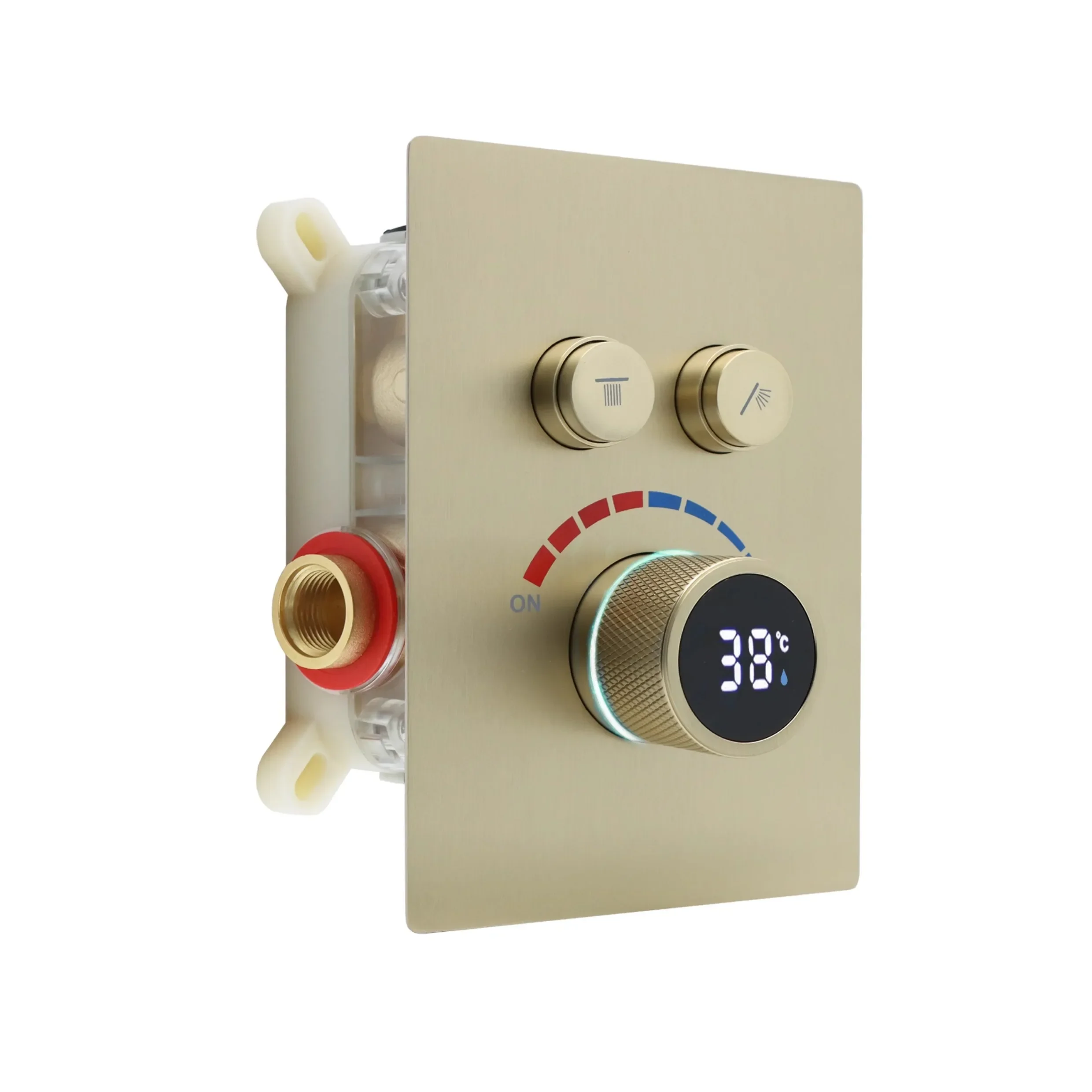 

Digital 2 or 3 way water out Wall Mounted black or chrome or brushed gold Shower Mixer Valve With Display BathMixer faucet