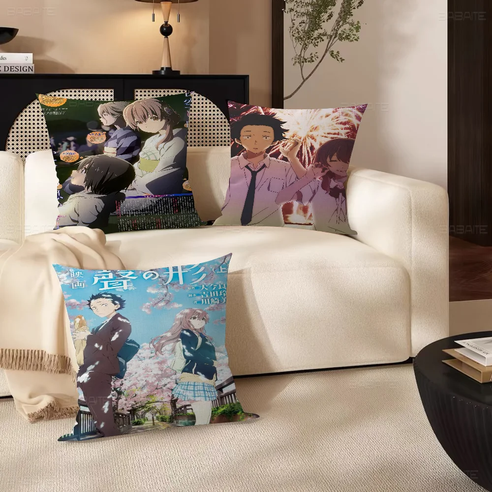 A Silent Voice Cushion Cover Car Throw Pillow Case For Sofa Car Christmas Gift 40x40cm 45x45cm