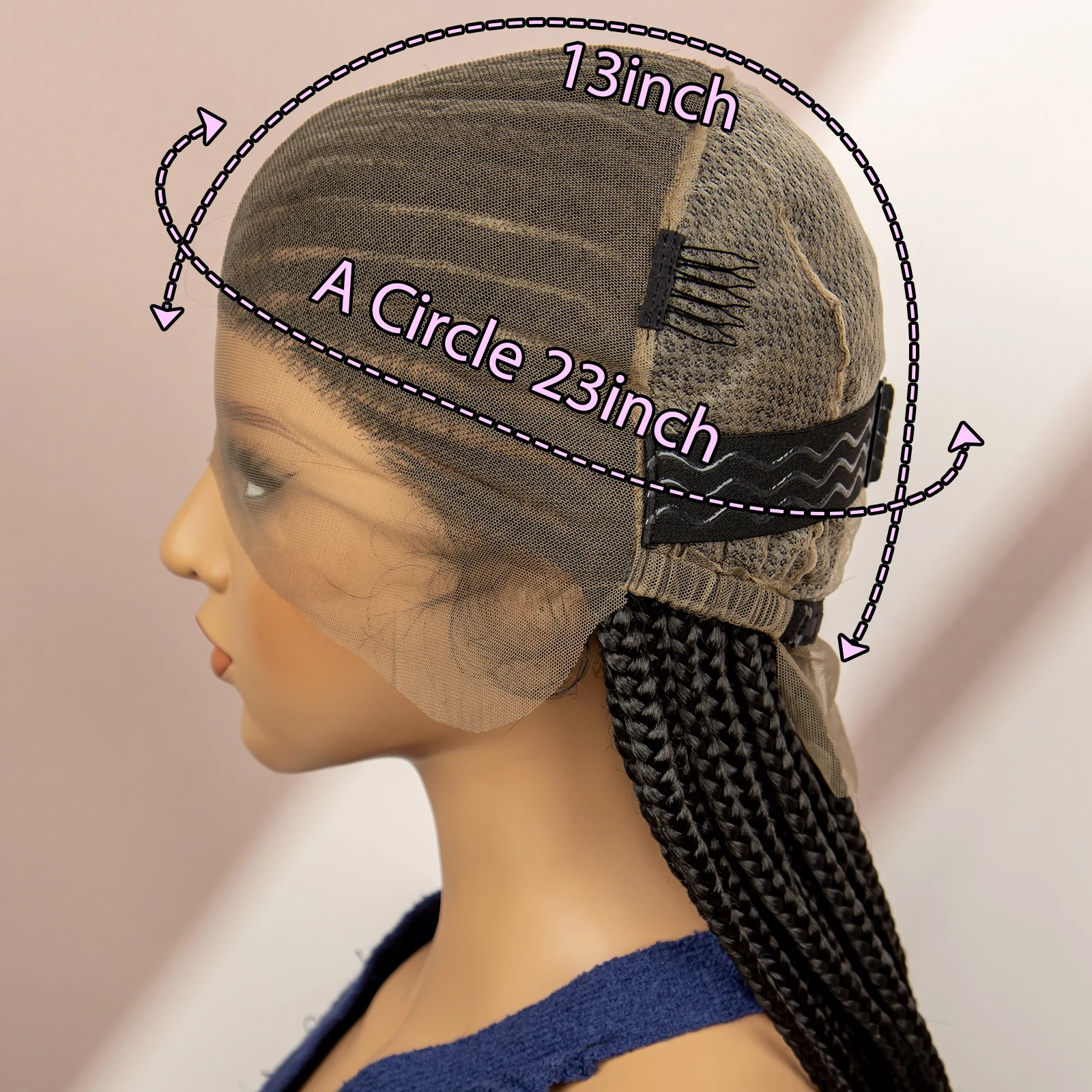 Long Synthetic Braiding Wigs 36 inches Cornrow Braided Wigs with Baby Hair Synthetic Afro Braids Wigs for Black Women