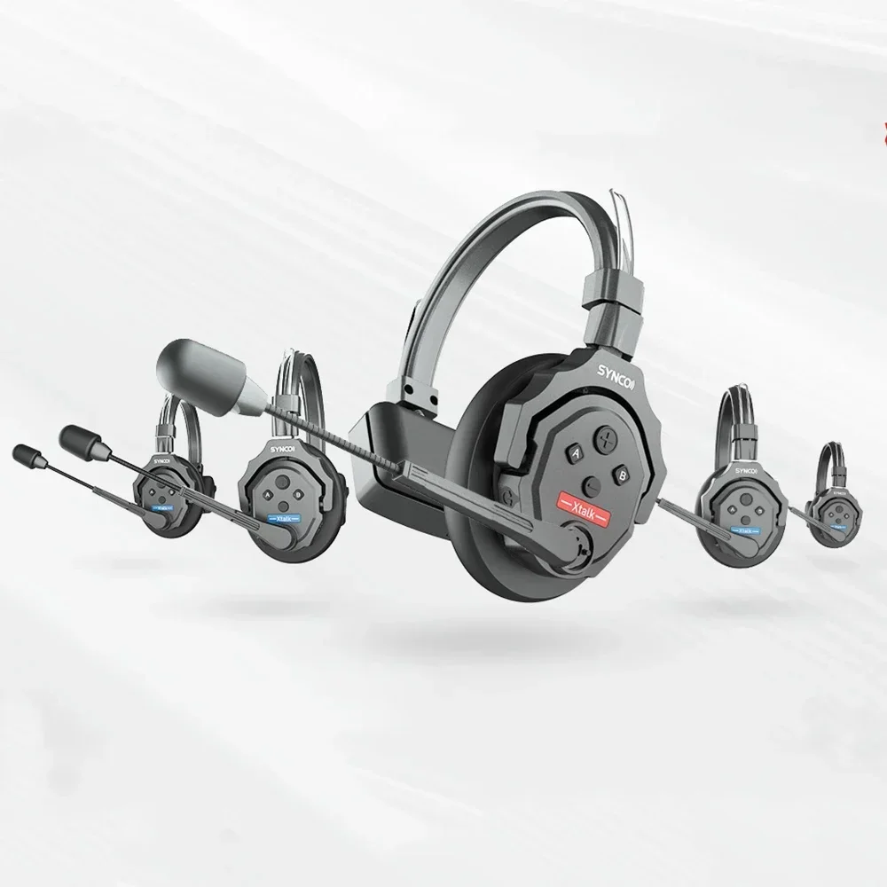 SYNCO Xtalk X5 Полнодуплексная беспроводная система внутренней связи 2,4 ГГц Дистанционная гарнитура Беспроводной микрофон Связь на расстояние 700 м