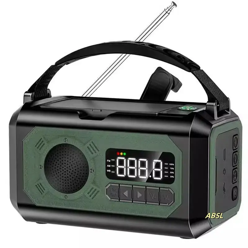 

12000Mah Solar Hand Crank Weather Radio AM/FM/NOAA, Emergency SOS Alarm, Reading Lamp For Outdoor Camping