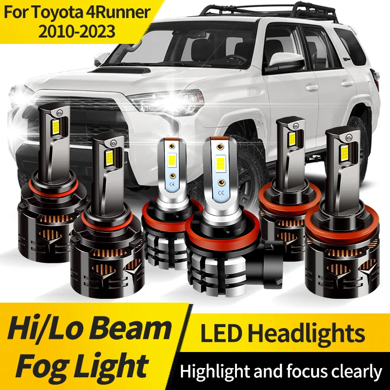 

2PCS Canbus 9005 HB3 LED 12V H8 H9 Headlight Super Bright White Hi/Lo Beam H11 Fog Lights H16(JP) For Toyota 4Runner 2010-2023