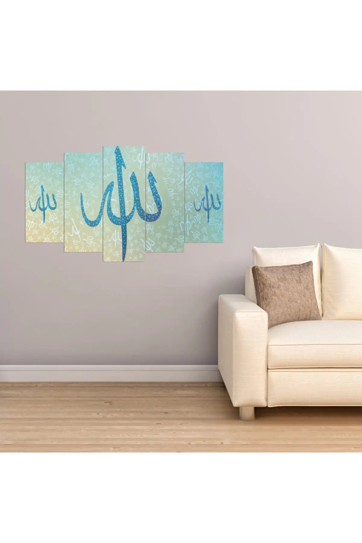 

DOLBOVI Allah Lafzı Elif religious 5 piece canvas wall painting