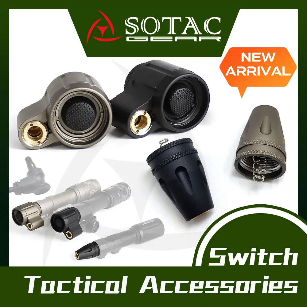 

SOTAC-Tactical Flashlight Tail Cap Switch, M300, M600, KIJI K1 Laser, PLH V2, Crane Plug, Tactical Accessories