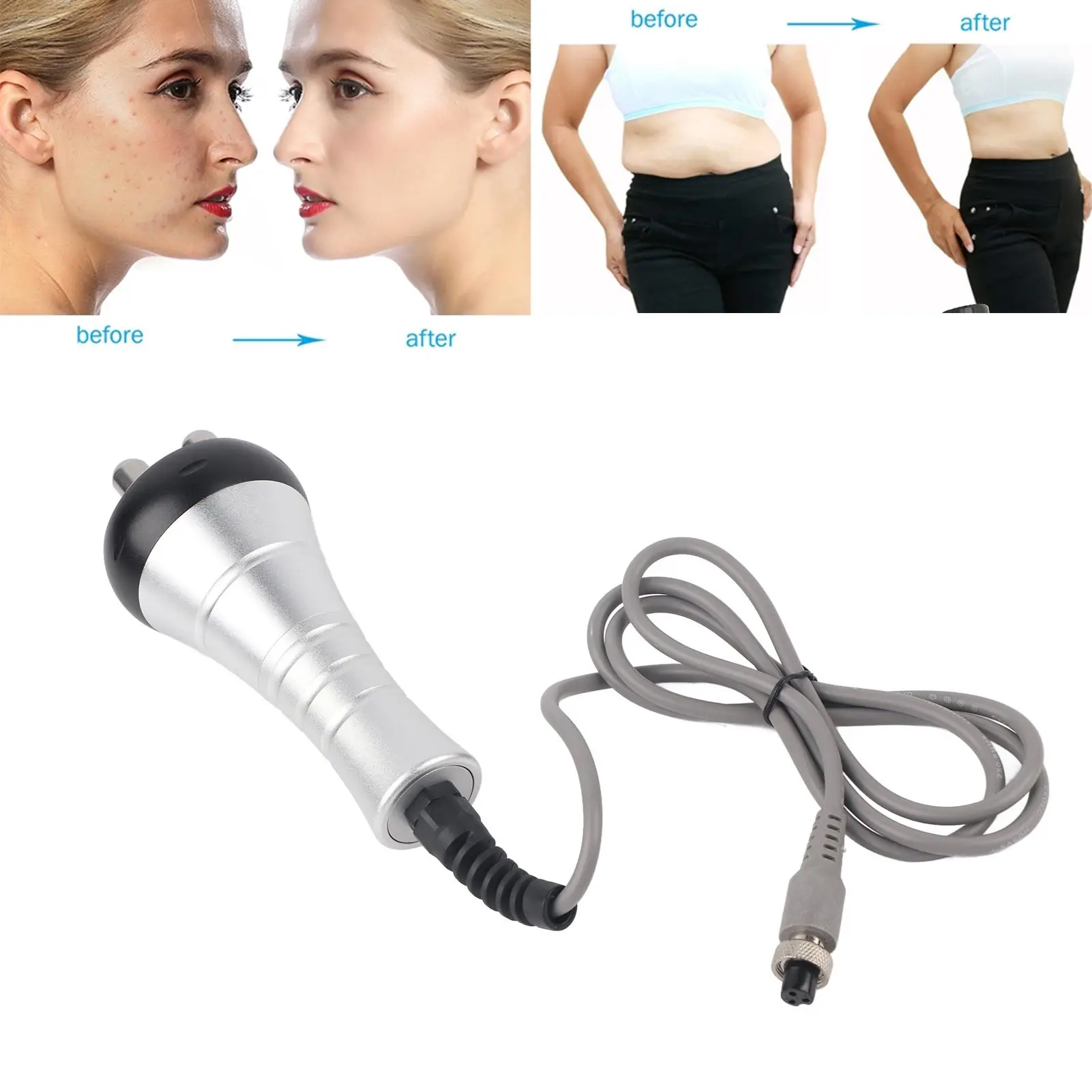 Máscara Facial LED y limpiador ultrasónico con sonda RF quadropole para adelgazamiento corporal y Lifting Facial 40k RF