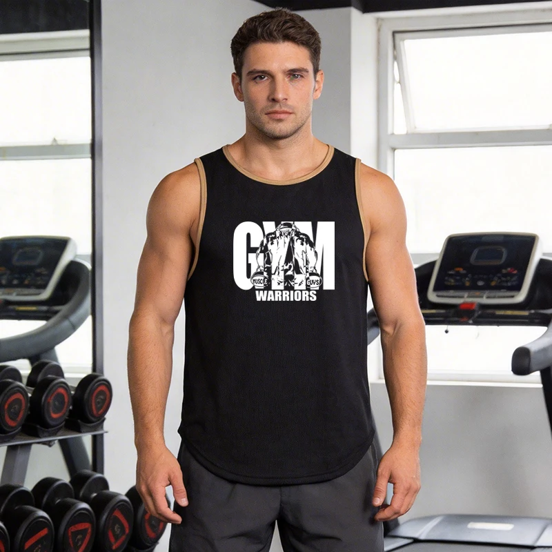 

Мужские спортивные майки Gym Warriors, сетчатые жилеты для бега, быстросохнущие свободные тренировочные майки без рукавов, спортивная одежда для тренировок