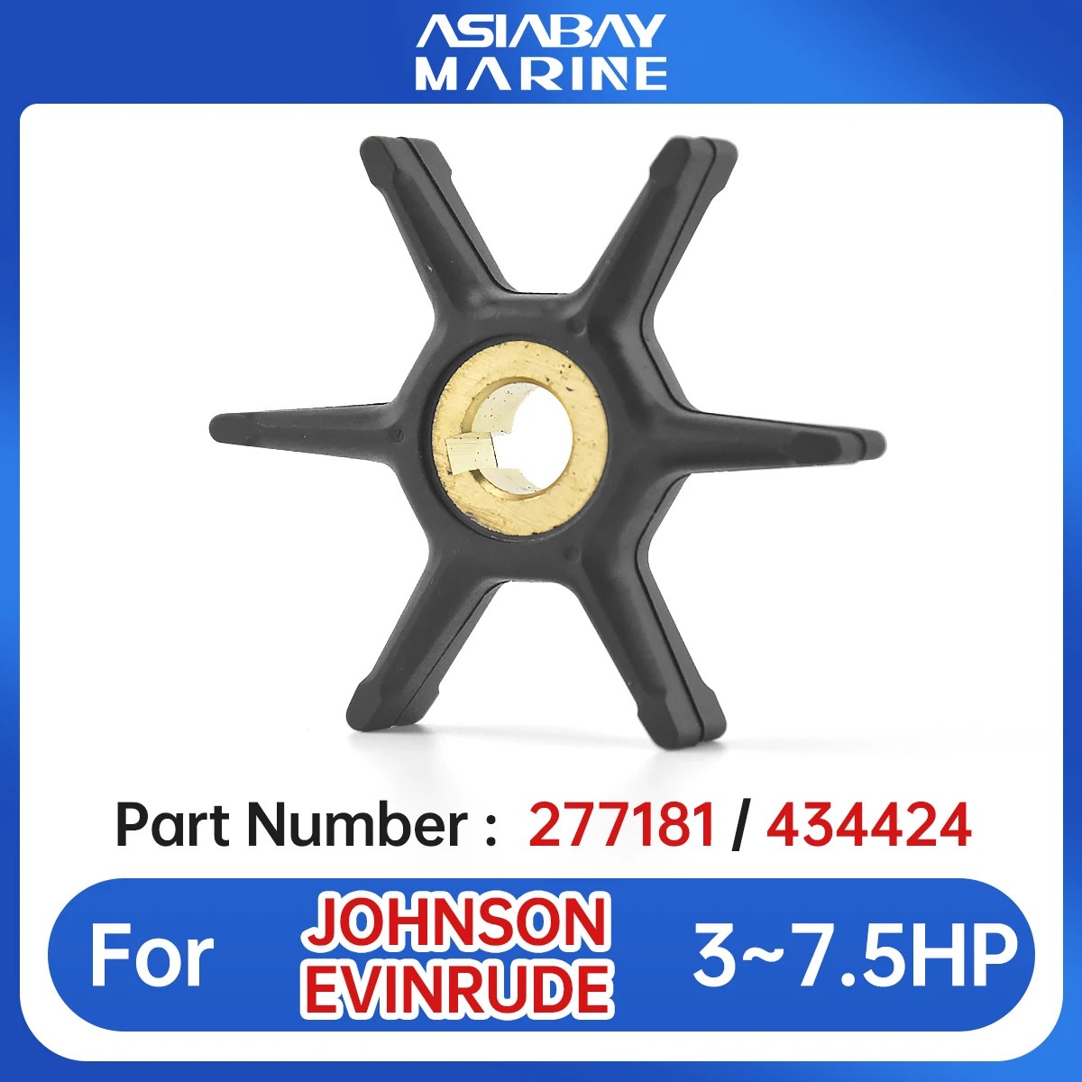 277181 Water Pump Impeller For Johnson Evinrude Outboard Motor 3hp 4hp 5hp 5.5hp 6hp 7.5hp Boat Parts 434424 Sierra 18-3001