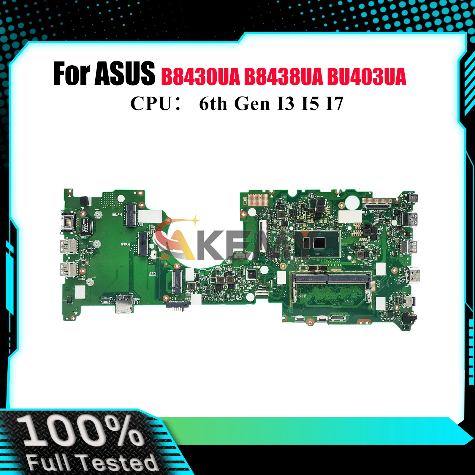

BU403UA Laptop Motherboard For ASUS ExpertBook BU403UA BU403U B8430UA B8438UA Notebook Mainboard With I3 I5 I7 CPU 100% tests OK