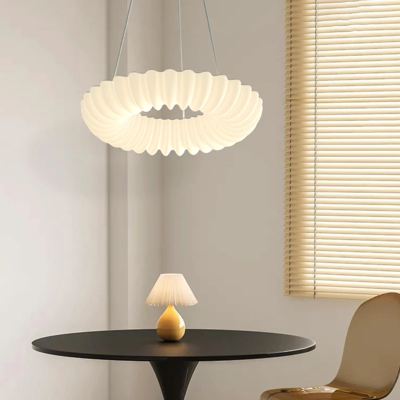 Round Cloud Chandelier With White Crown Nordic Modern Hanging Lamp For Children's Room Bedroom Led