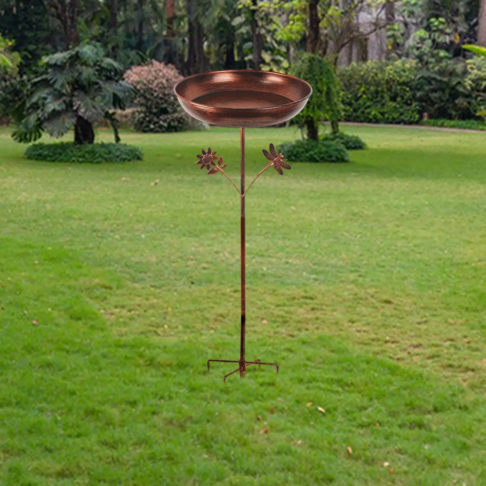 Outdoor Bird Bath Creative Stand Bird Lovers Present Yard Decoration Vintage Design Easy to Install Garden Decor Bird Feeder