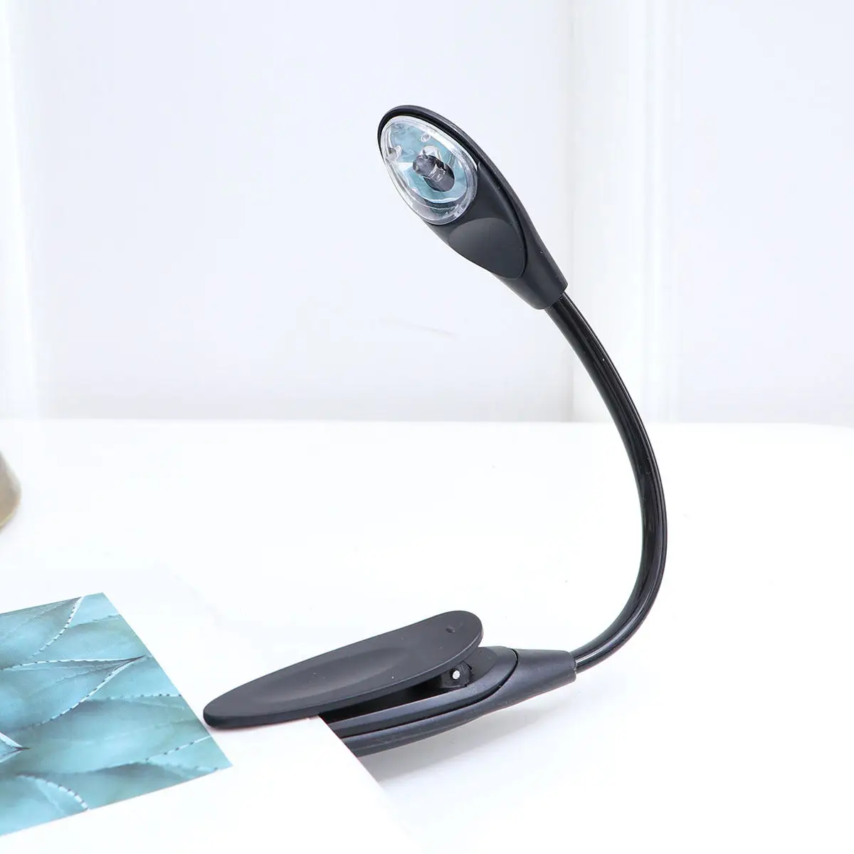 

Compact Flexible Book Lamp Clip on Design LED Illumination for Desk Reading Night Use Portable Black Read Light