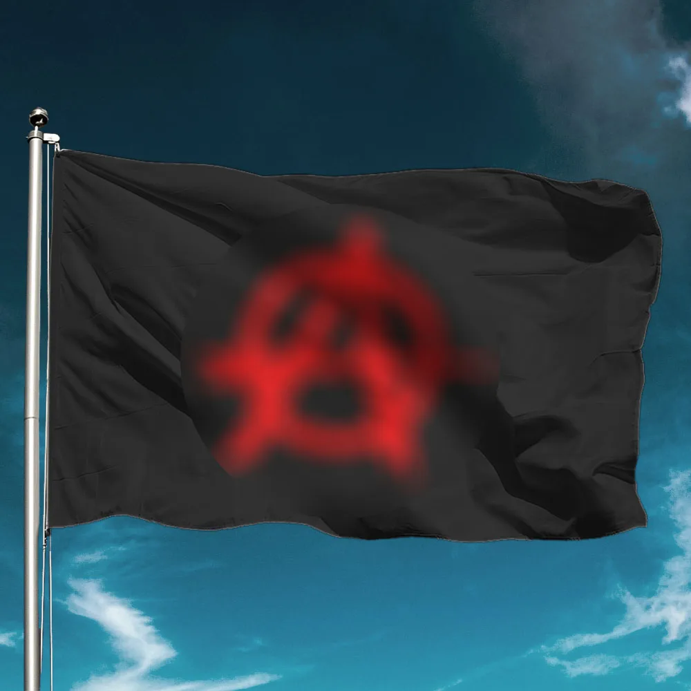 Anarchy Flag Peace Funny Black Hold Banner Flying Polyester Outdoors Decor Garden Decoration Wall Backdrop