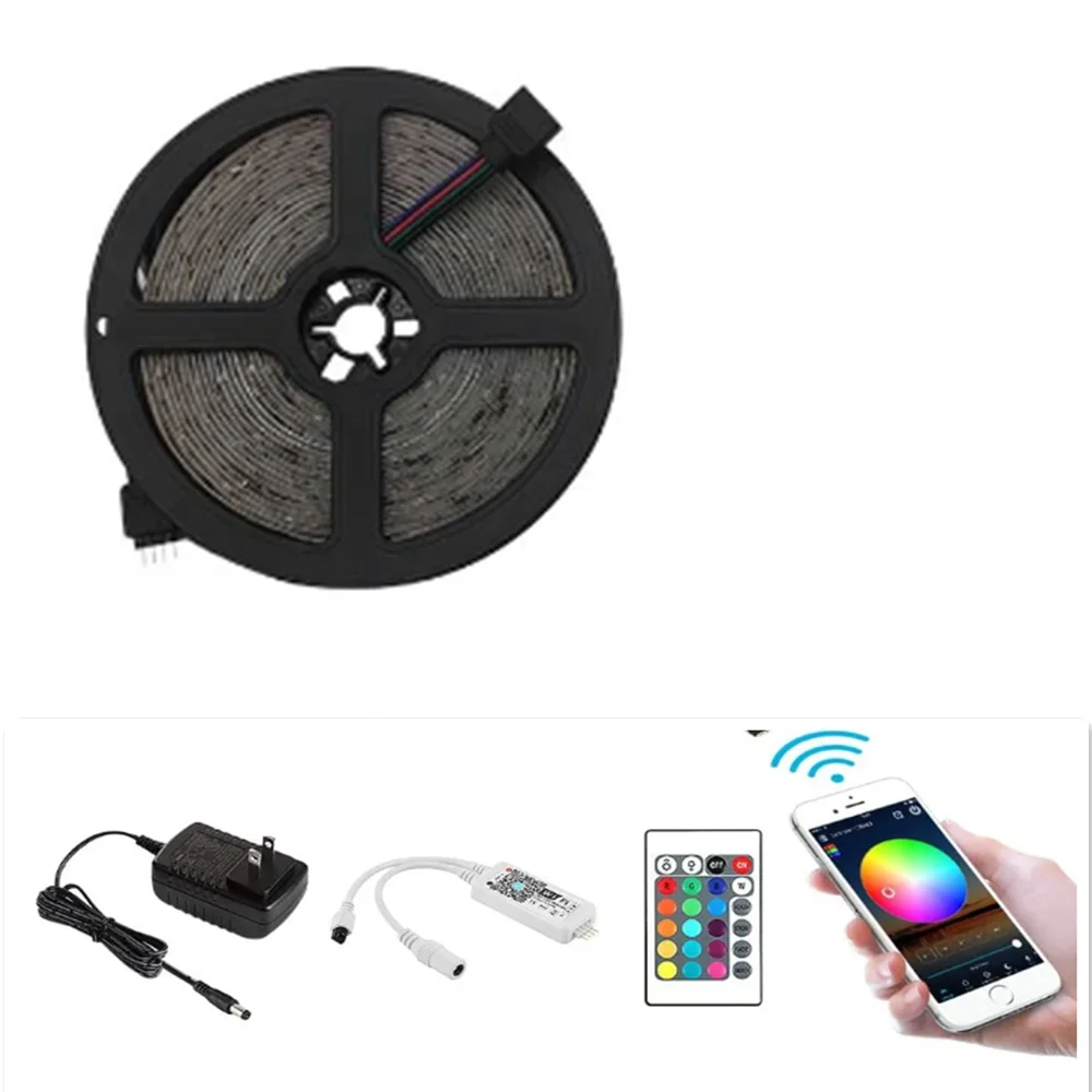 5m-20m WiFi/IR/2.4G Touch LED Strip Light RGB SMD 2835 5050 60leds Waterproof LED Strip Tape DC 12V+ Remote Control+ Adapter EU