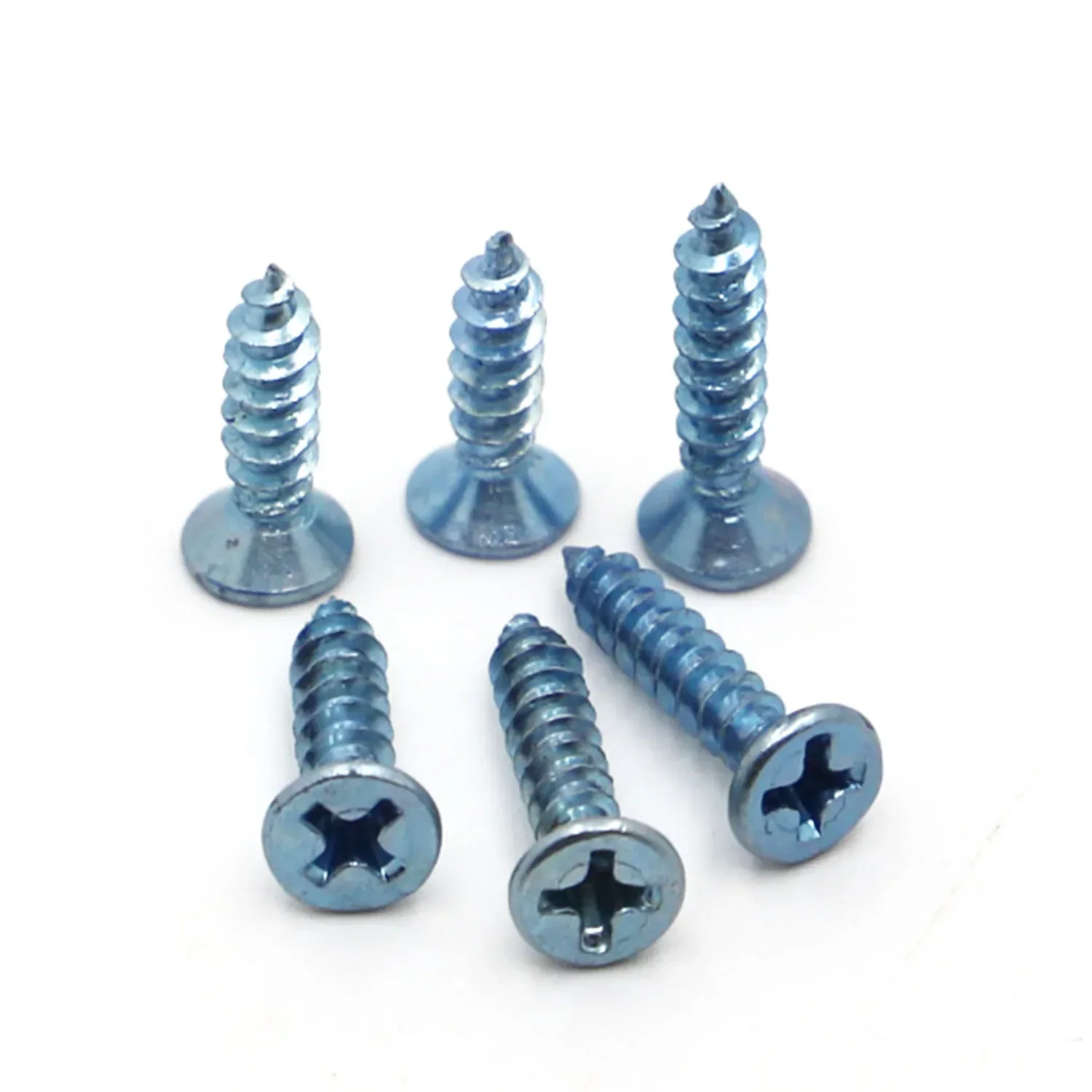 

Blue Zinc Plated Steel Cross Recessed Countersunk Flat Head Hardened high-strength Tapping Screws Wood Screw M3 M4 M5 M6 50P
