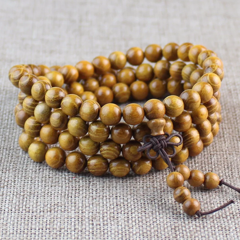 Factory Wholesale Tuomu Old Materials Bracelet108Beads Bracelet Wooden Prayer Beads Men and Women Jewelry Gold Ebony