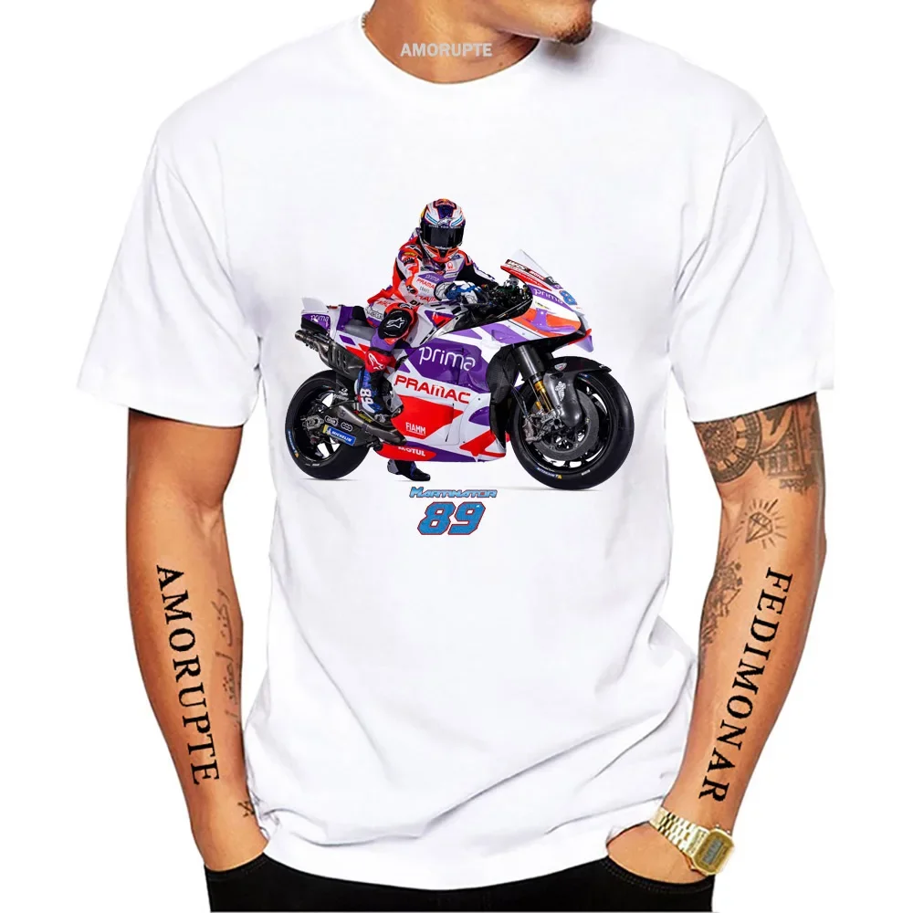 Jorge Martin 89 GP 2023 Motorcycle Rider T-Shirt New Summer Men Short Sleeve GS Sport Boy Casual Tees Man Riding White Tops