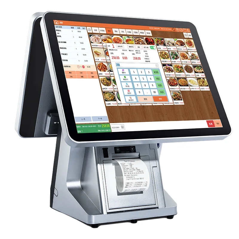 Support Android windows system Pos terminal 15.6 inch single screen touch screen desktop cash register