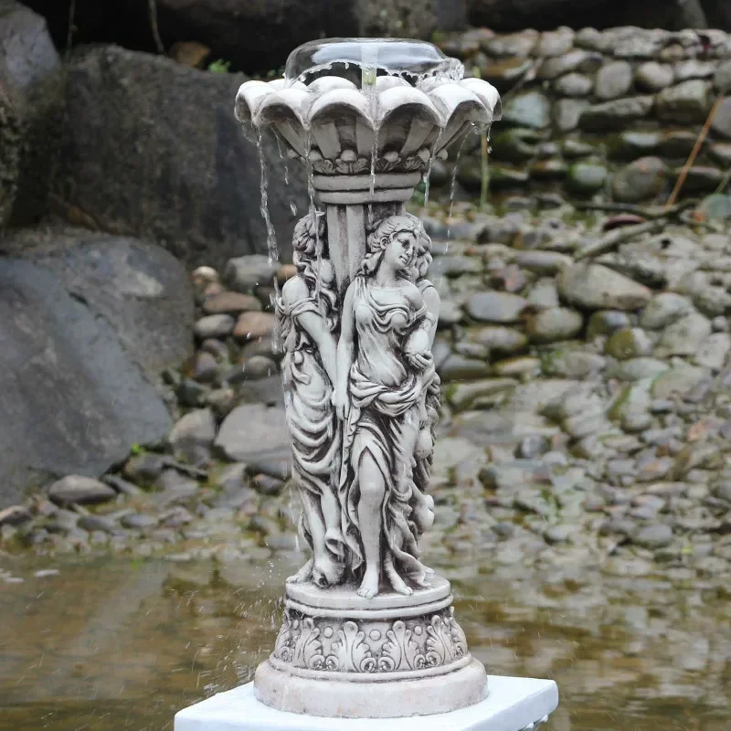 European Style Little Angel Creative Home Decoration Villa Courtyard Garden Balcony Fish Pond Water Feature Running Water