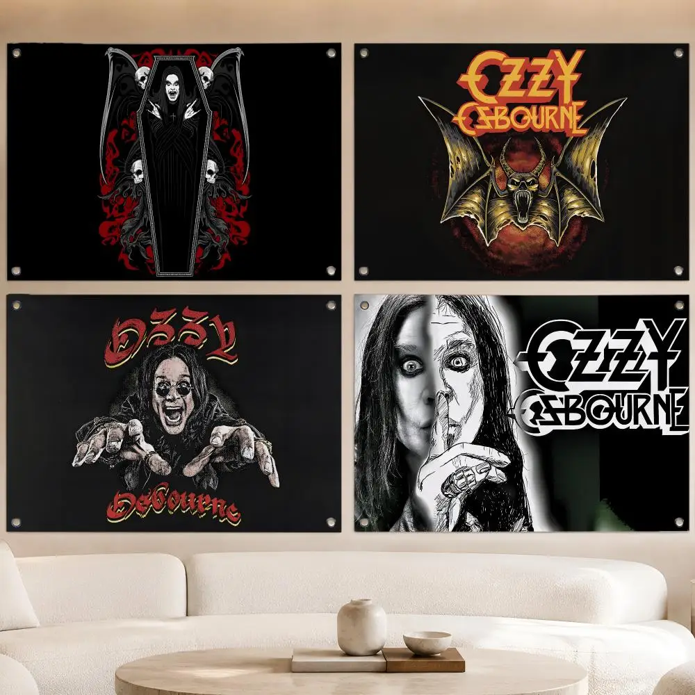 Metal Singer O-Ozzy Osbourne Flags Fan Banner Tapestry Wall Hanging Garage BarDorm Camp Party Outdoor Home Decor Gift