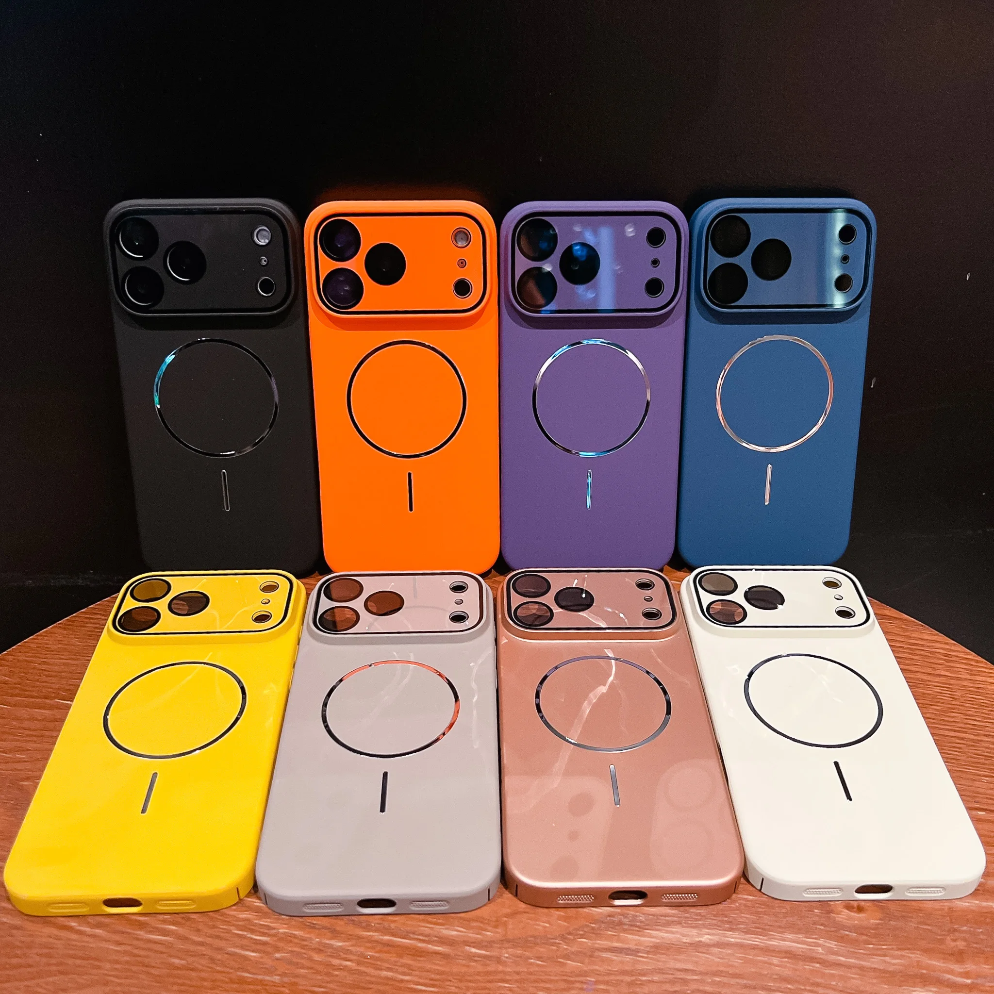 

Luxury Glass Camera Anti Scratch For Magsafe Hard PC Case For iPhone 17 16 Pro Max 15 14 Plus 13 Slim Shockproof Painted Cover