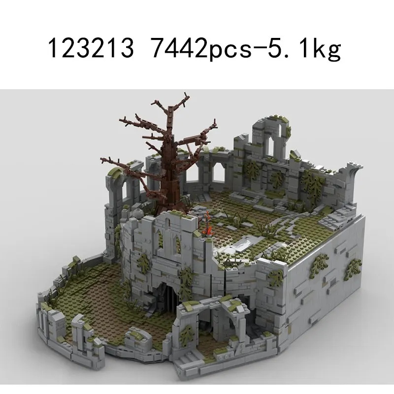 معالجة التخليص تجميع الجسيمات الصغيرة بناء لعبة المكعبات MOC-123213 7442 قطعة قلعة النار بناء نموذج الحلي