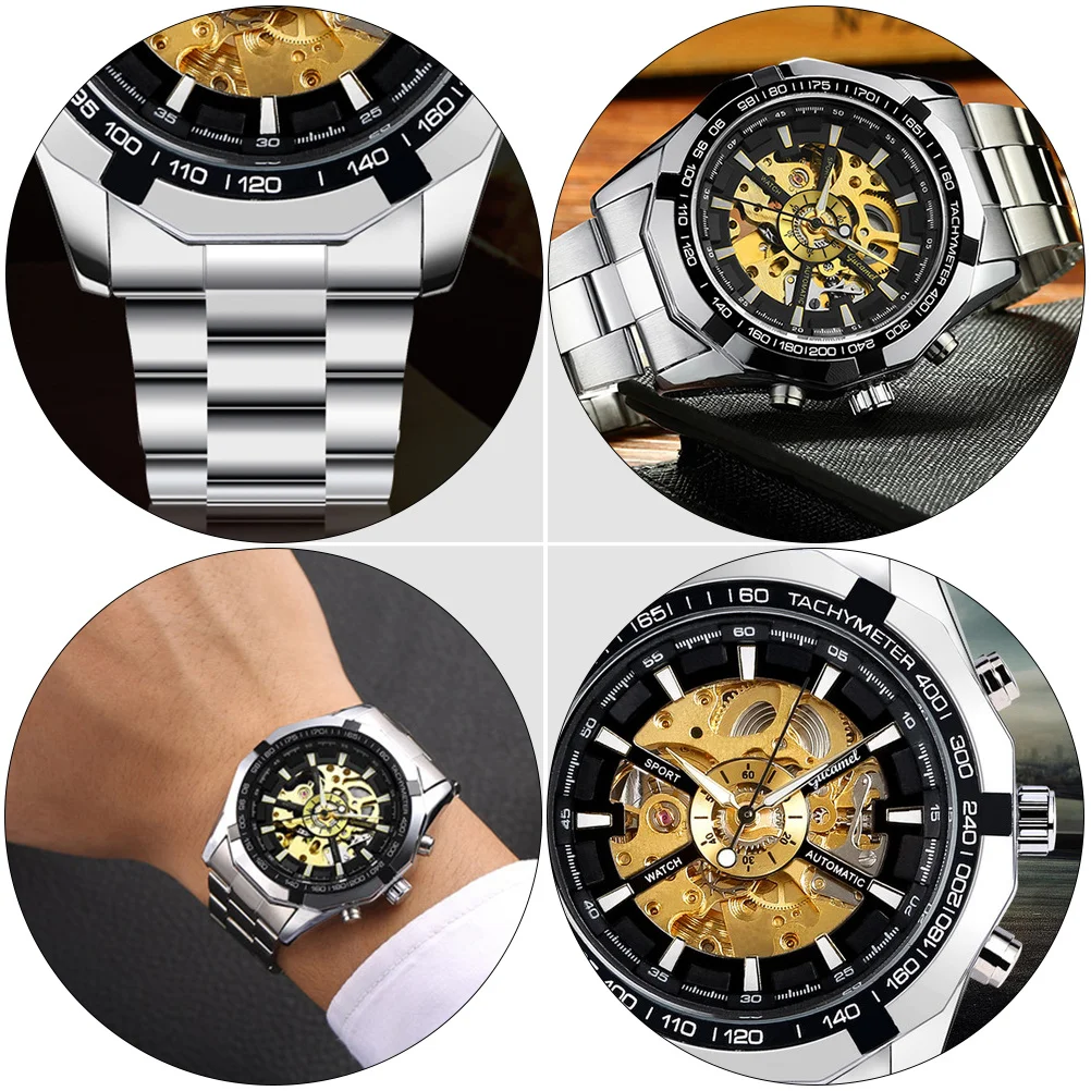 

1Pcs Mens Mechanical Watch Luminous Automatic Stylish Wrist Watch Durable Fashion Timepiece