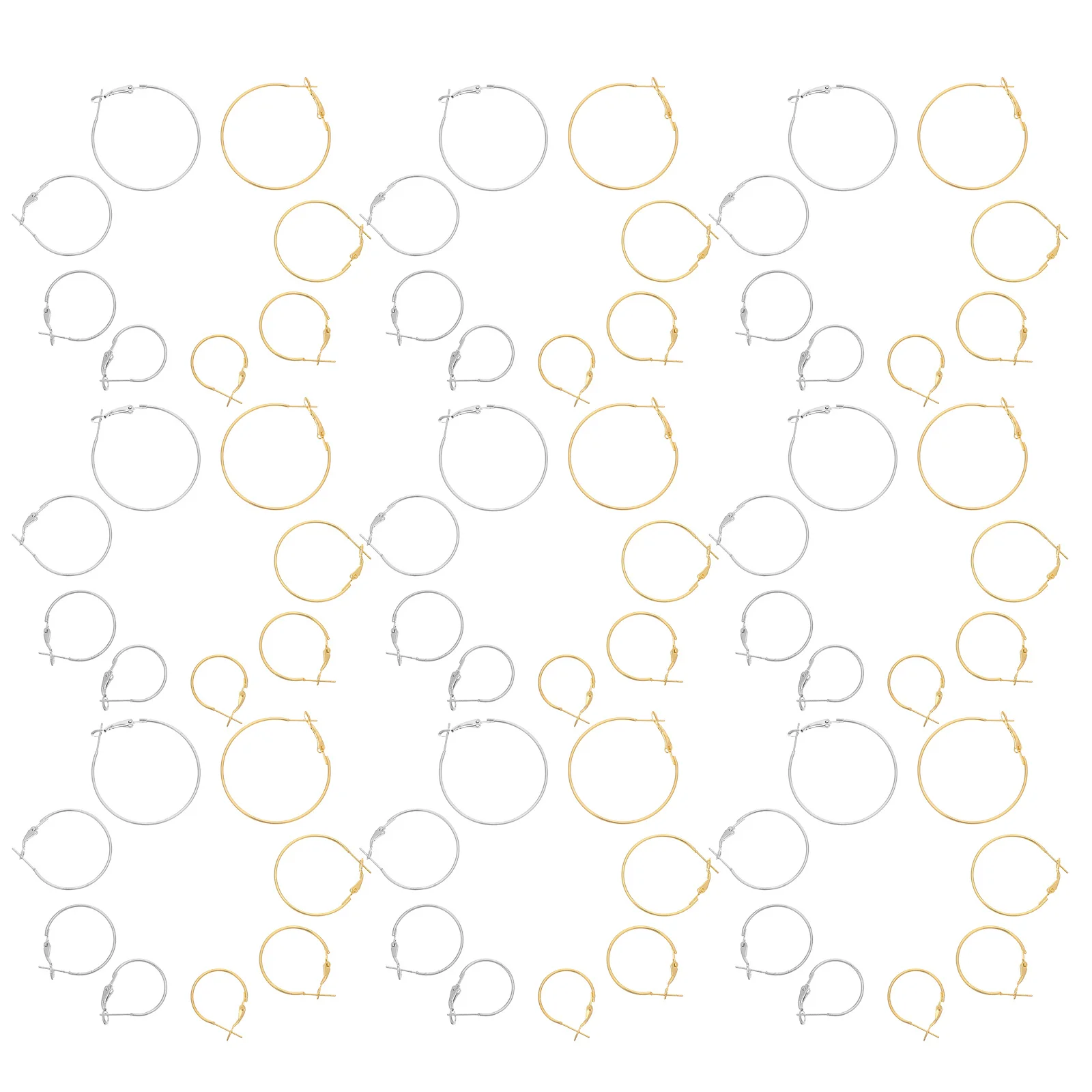 

64 шт. металлические серьги-кольца с застежкой для креветок, открытые бисерные массивные легкие висячие серьги в винтажном стиле для изготовления ювелирных изделий для женщин
