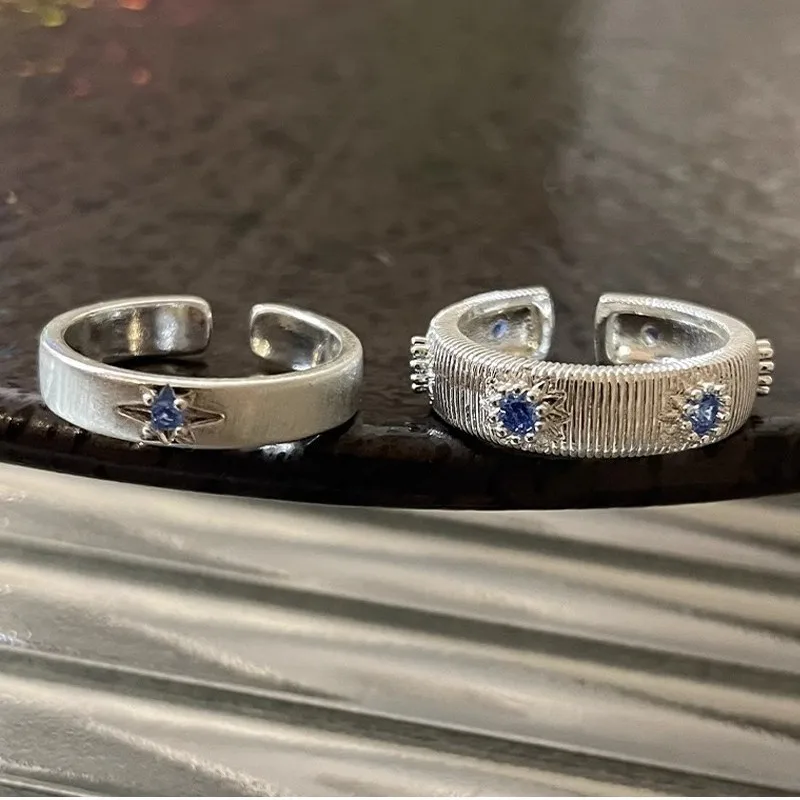 

Кольцо с камнем, женская текстура со звездой, универсальное, элегантное, невыцветающее, открытое кольцо на указательный палец