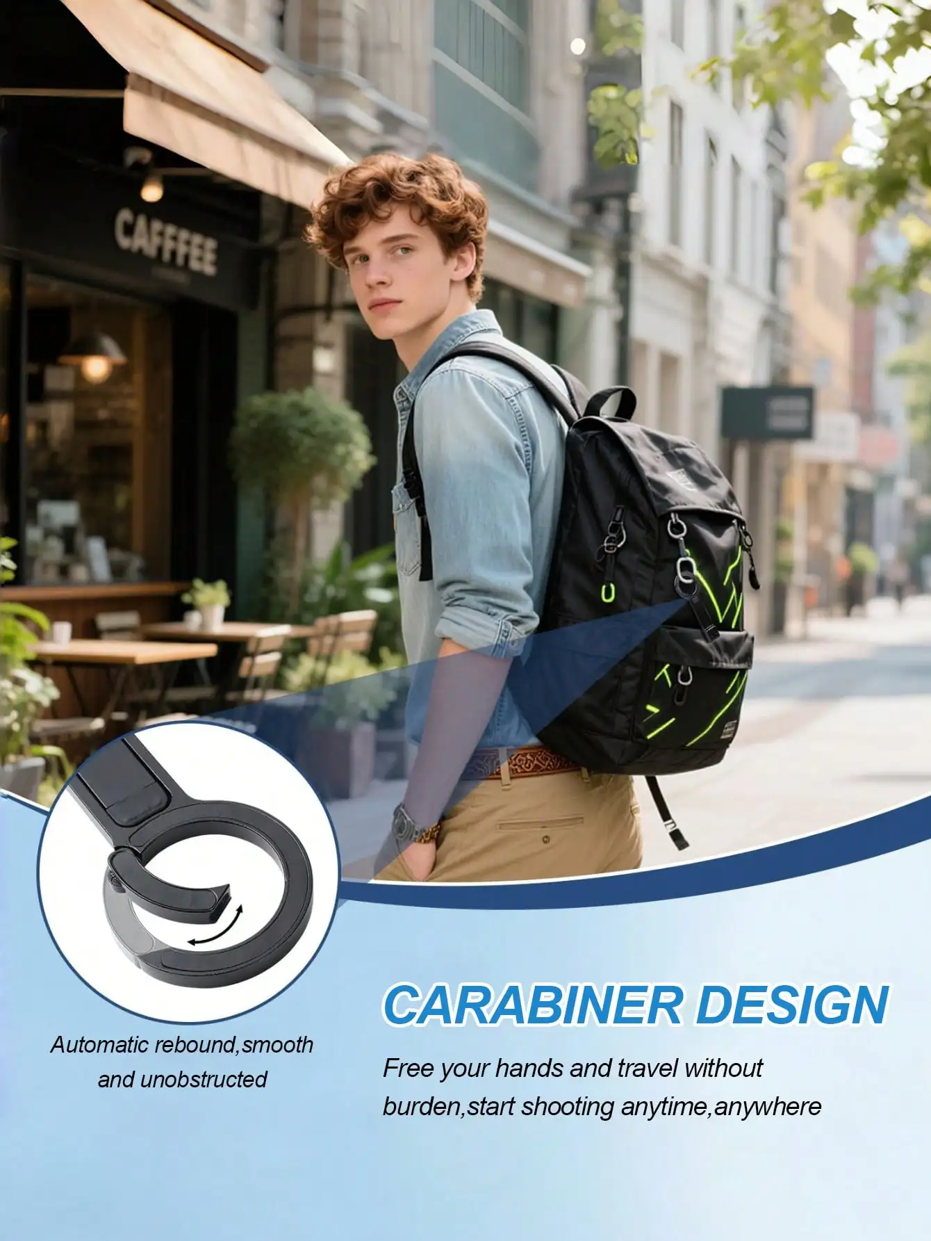 حامل هاتف السيارة مع حلقة تسلق - عالمي لجميع الهواتف، 3 في 1 للملاحة القيادة والسفر في الهواء الطلق واستخدام سطح المكتب #6