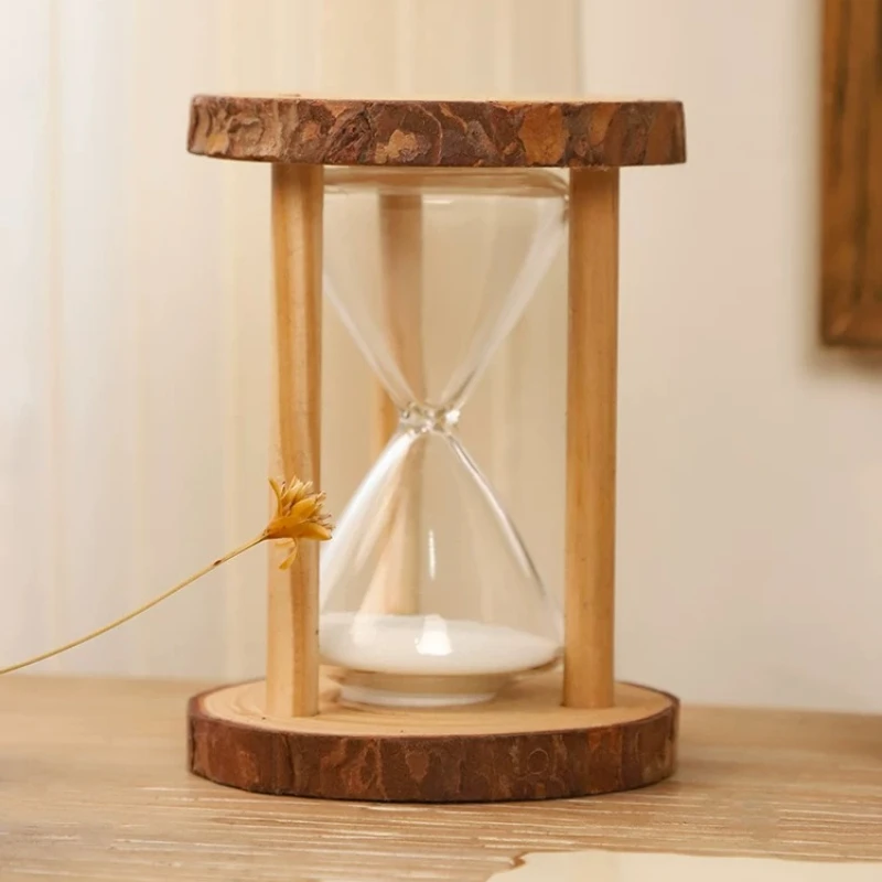 Pile Time Hourglass Timer Gift Taking Photo Desktop Creative Ornament 3 Minutes Home Decoration Accessories Статуэтки Из Дерева