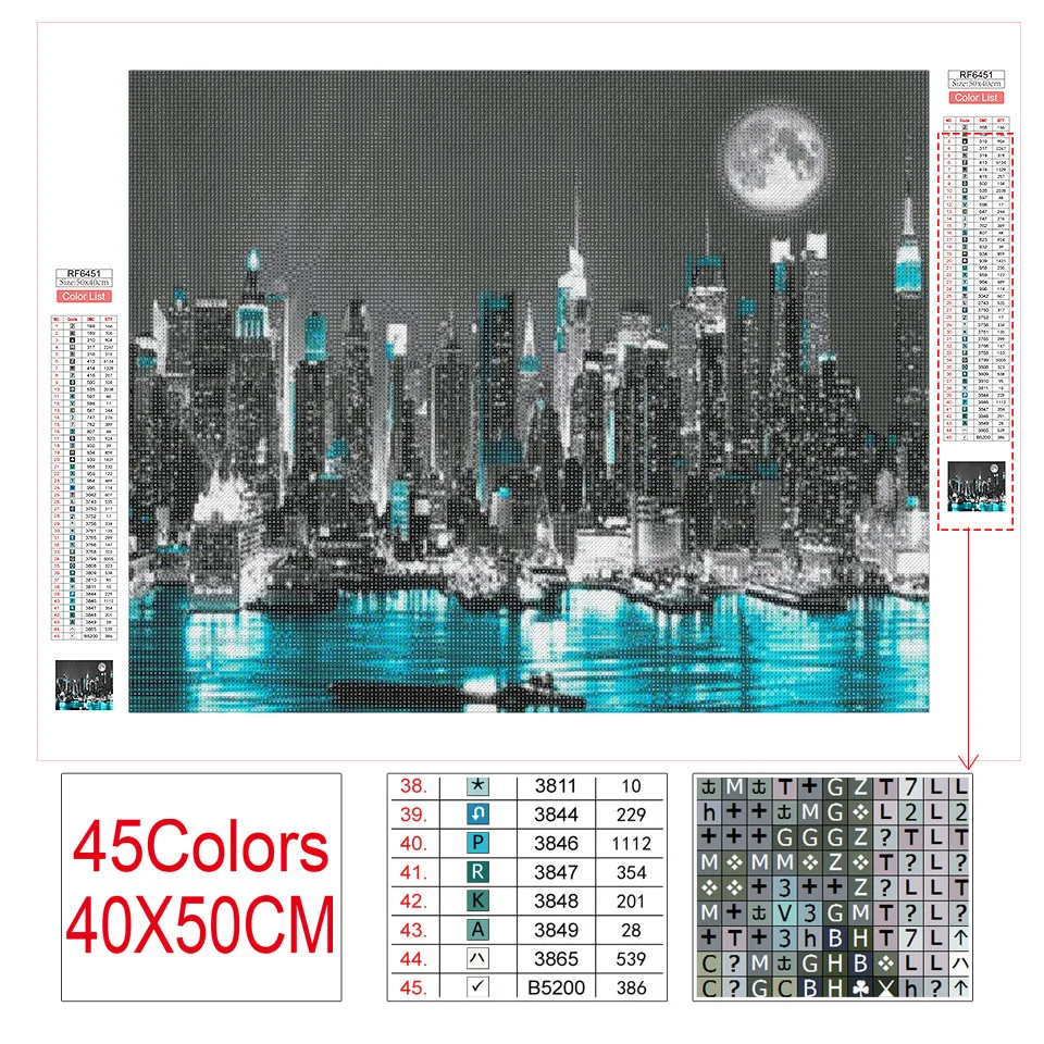 AZQSD DIY Diamond Painting New York Building Picture Of Rhinestones Diamond Embroidery City Landscape Mosaic Home Decor