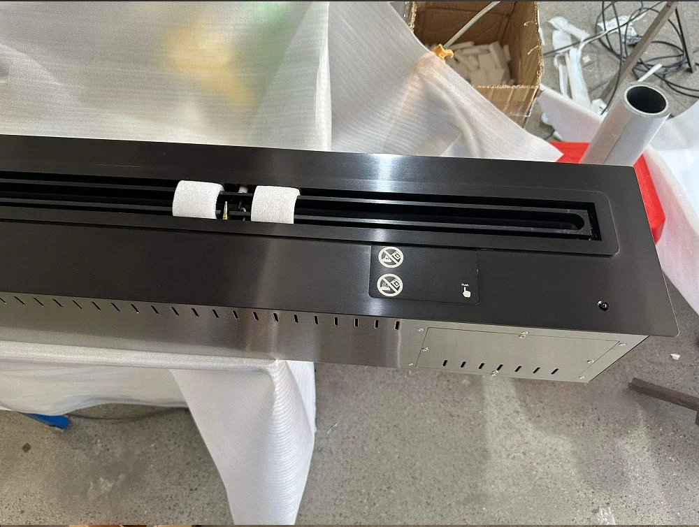 living Fire 90cm Remote Control Black/silver Built in Fireplace