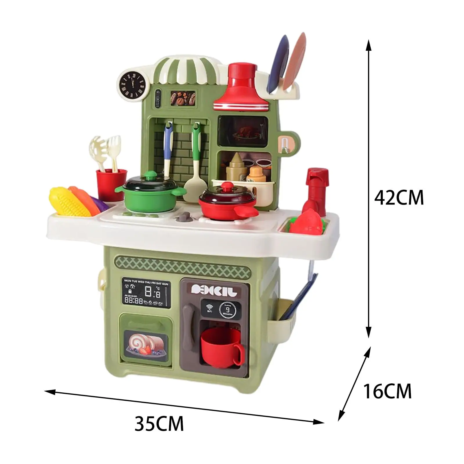 여아 남아용 주방 플레이세트, 음식 장난감, 디저트 선반 장난감, 현실적인 조명