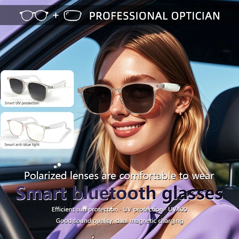 

CLLOIO Bluetooth Smart Optical Glasses Women Polarized Sunglasses Men Anti Blue Ray Reading Glasses Myopia Prescription Eyewear