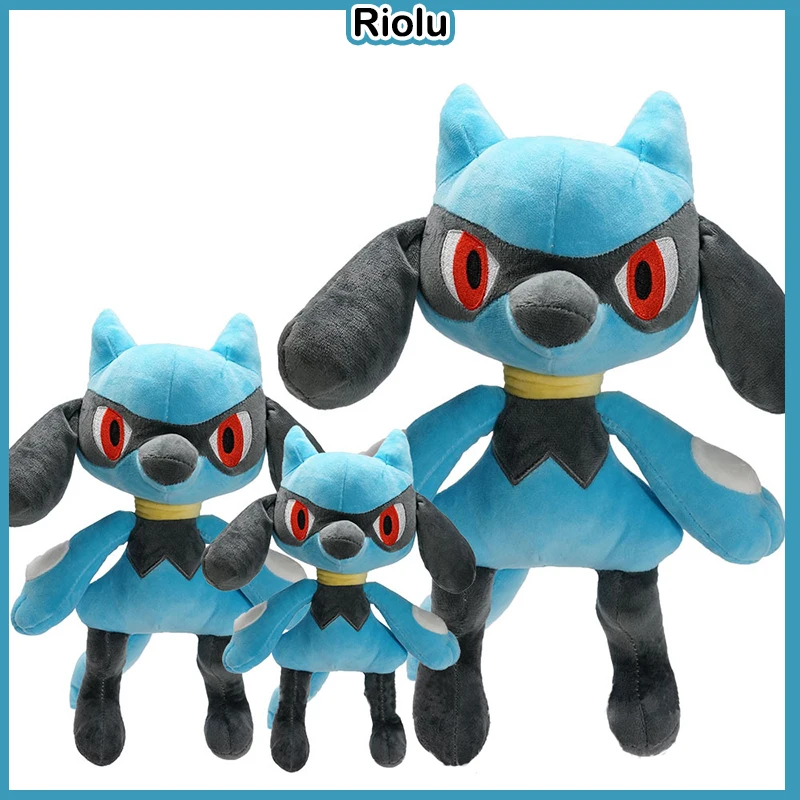

Плюшевые игрушки Pokemon Riolu Lucario, 20/48 см, кавайная подушка, мультяшные мягкие рождественские подарки для детей, плюшевые куклы с изображением Покемона, аниме