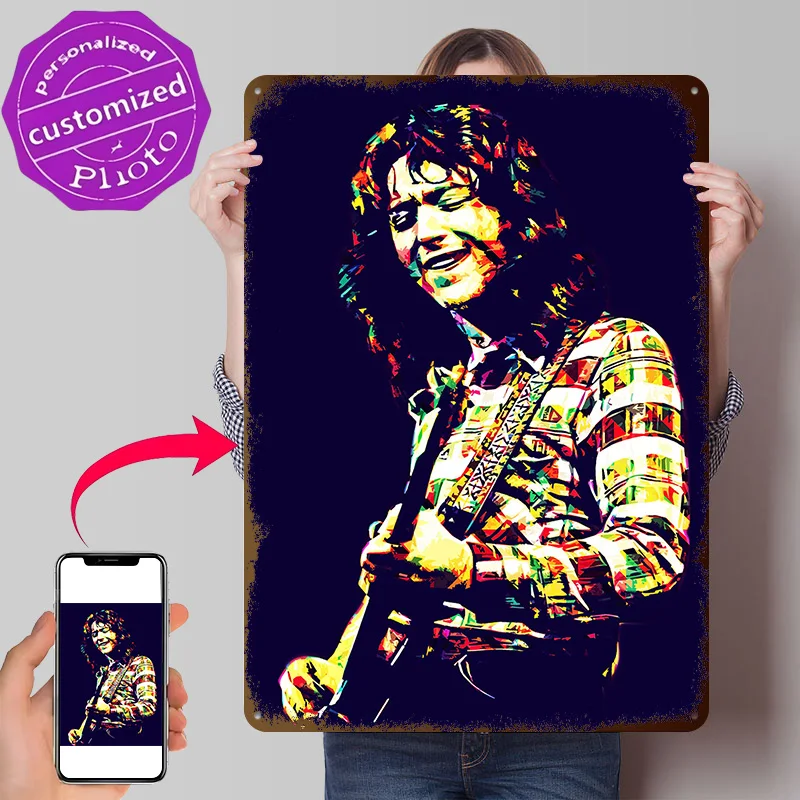 Rory Gallagher Poster Retro 3D Printed Metal Signs Customized Wall Hanging Gift for House Decor Room Article Decoration At Home