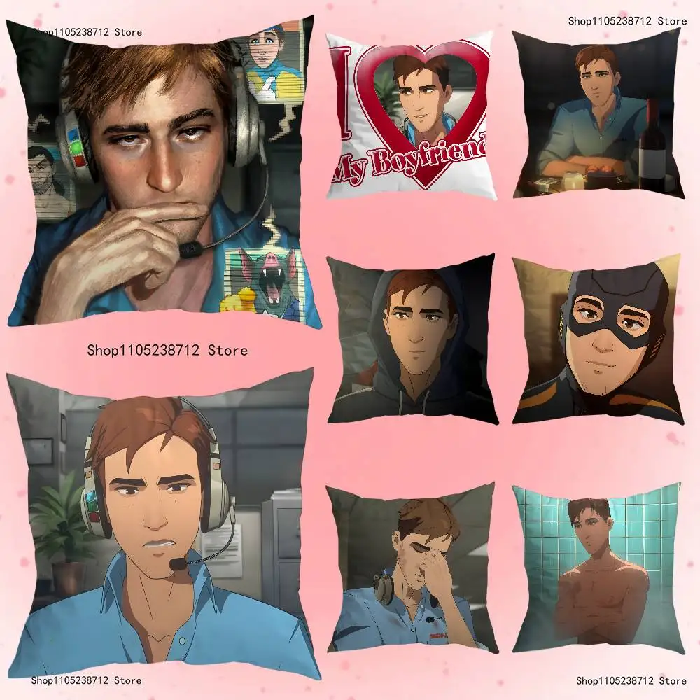 

R-Robert R-Robertson D-Dispatch Pillow Covers Cartoon Sofa Decorative Home Double-sided Printing Short Plush Cute Cushion Cover
