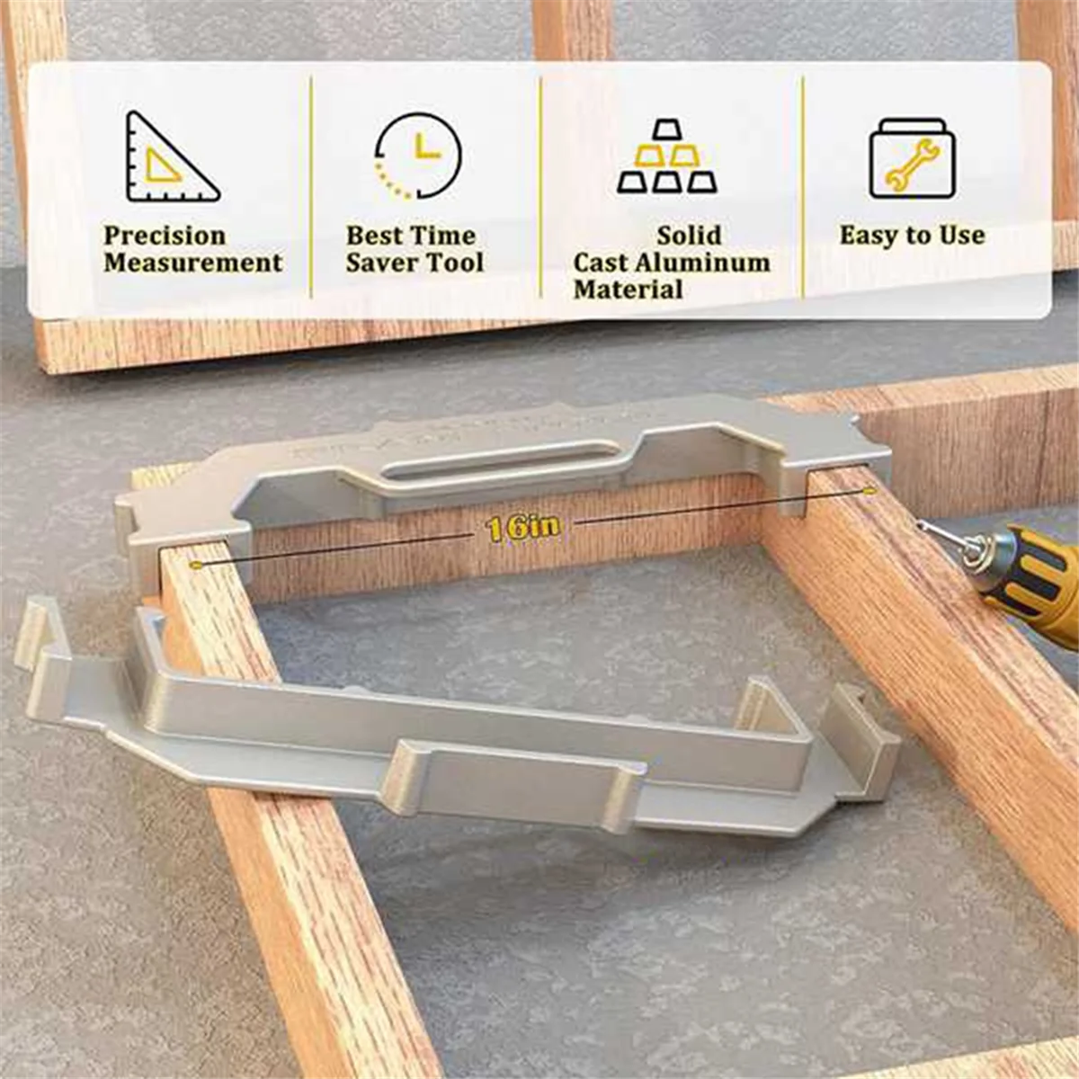 2Pcs Framing Tools-16 Inch Framing Stud Layout Tool,Stud Framing Jig for 16 Inch On-Center Wall Stud Framing Measurement