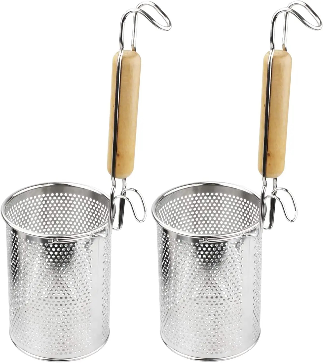 

Pasta Strainer, 2 Pack Stainless Steel Mesh Spider Strainer for Pasta, Noodle, Dumpling (4.54"D x 6.1"H)