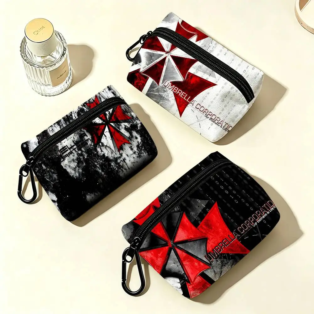 G-Game R-Resident E-Evil Portable Oxford Cloth Coin Purse Alloy Carabiner Hook Small Zipper Pouch For Backpack Belt Daily