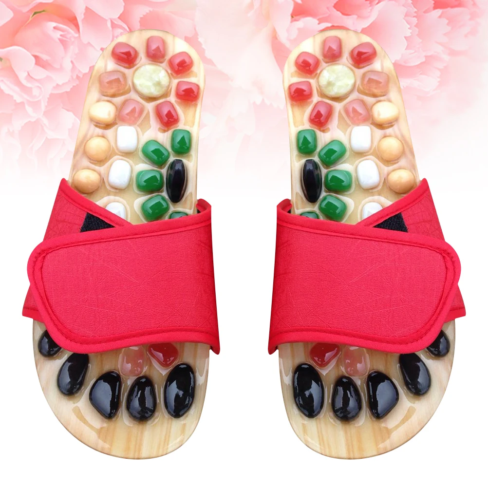 

Массажные тапочки, размер 41–42, красная подошва из искусственной кожи Eva, точечный массаж, подошвенный фасциит, облегчение ходьбы, булыжник, здоровье